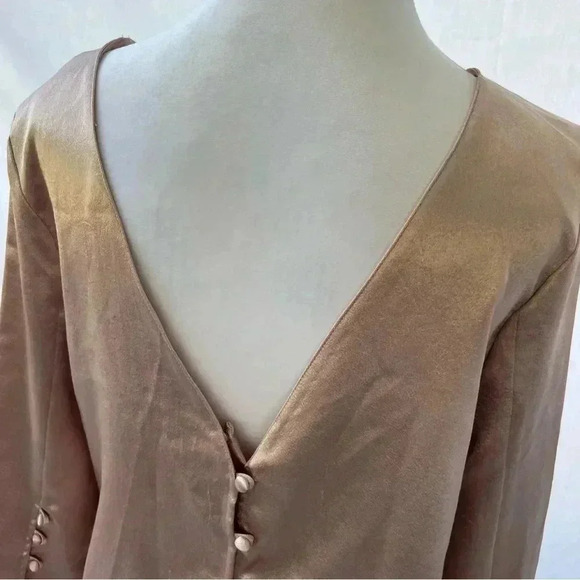 Zara Trafaluc Collection rose gold metallic dress with button detail. - Picture 6 of 16